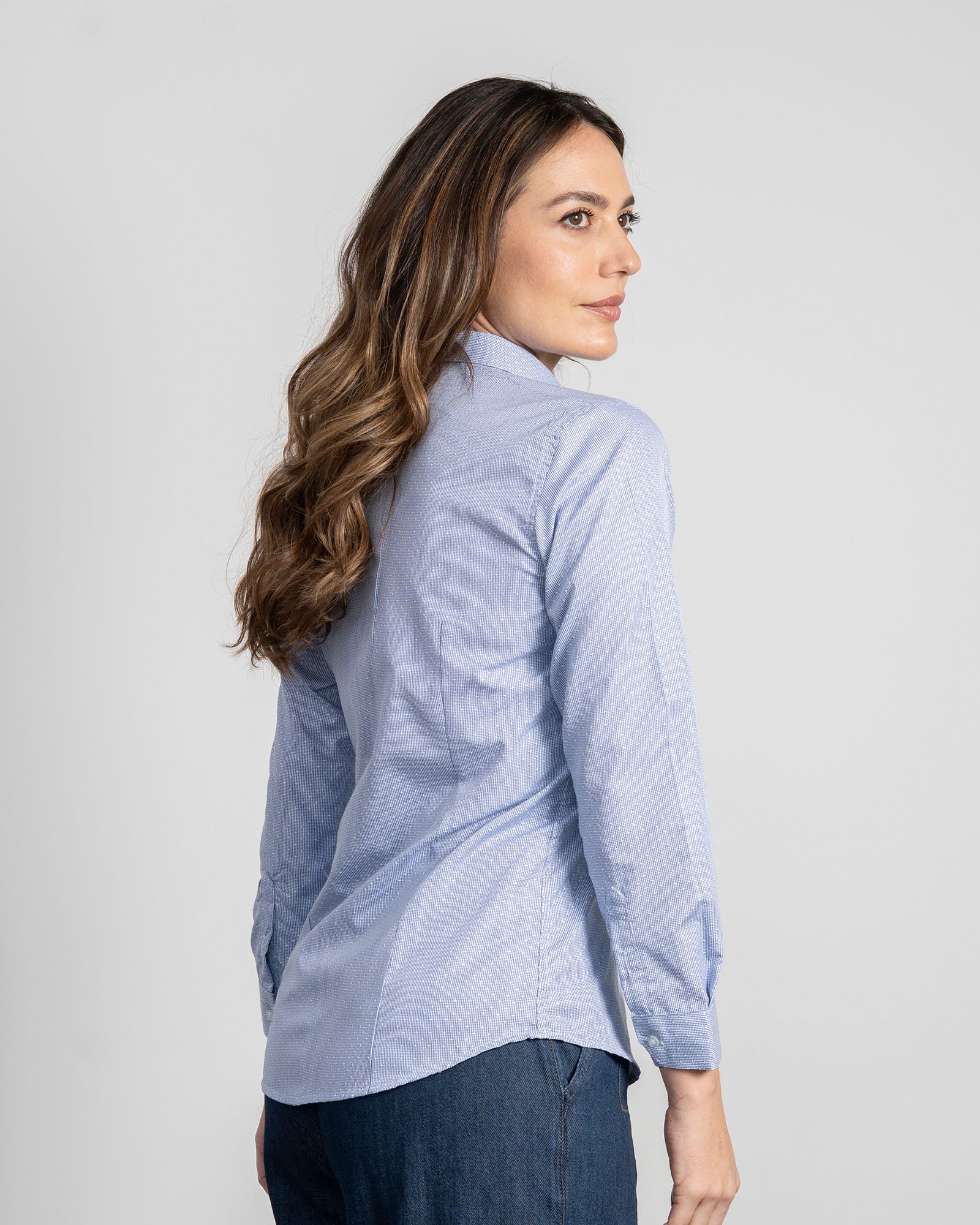 Camisa Mujer Rayas Azul Oscuro - Image 3
