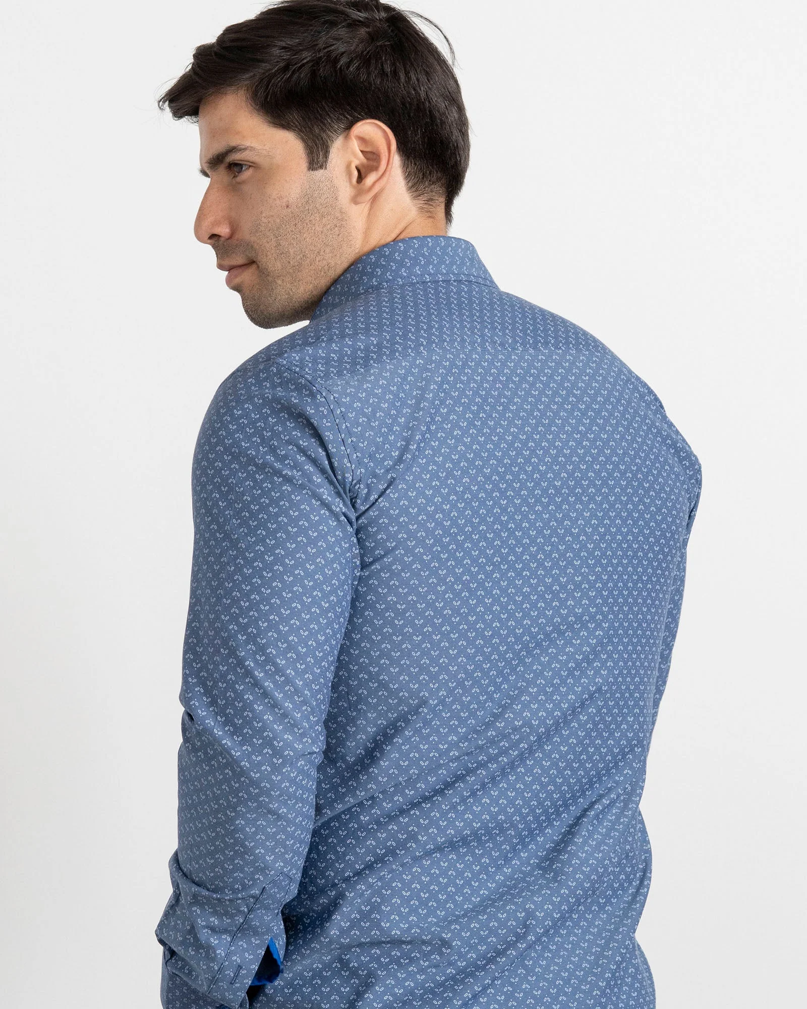 Camisa Print Hojas Azul - Image 3
