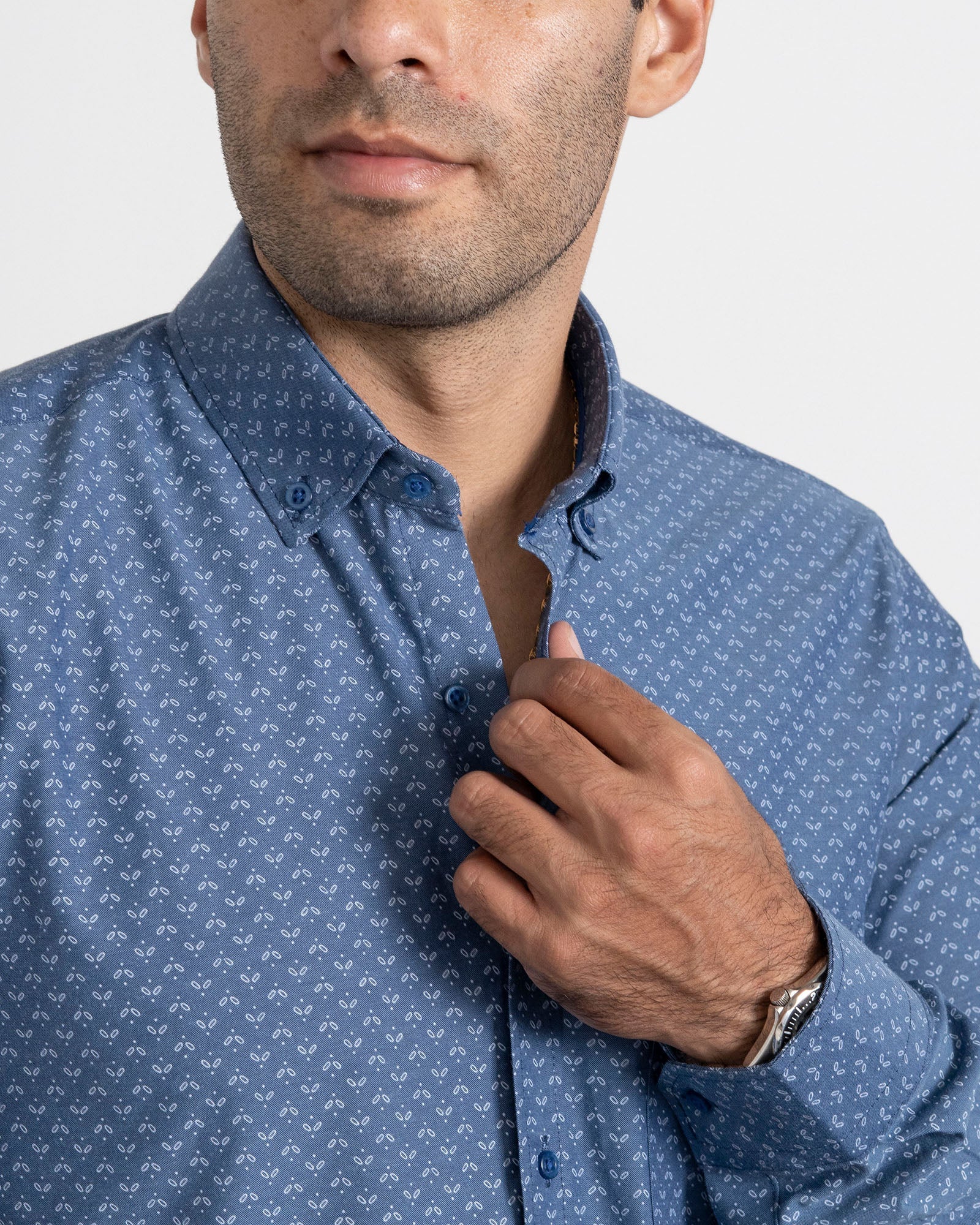 Camisa Print Hojas Azul - Image 4