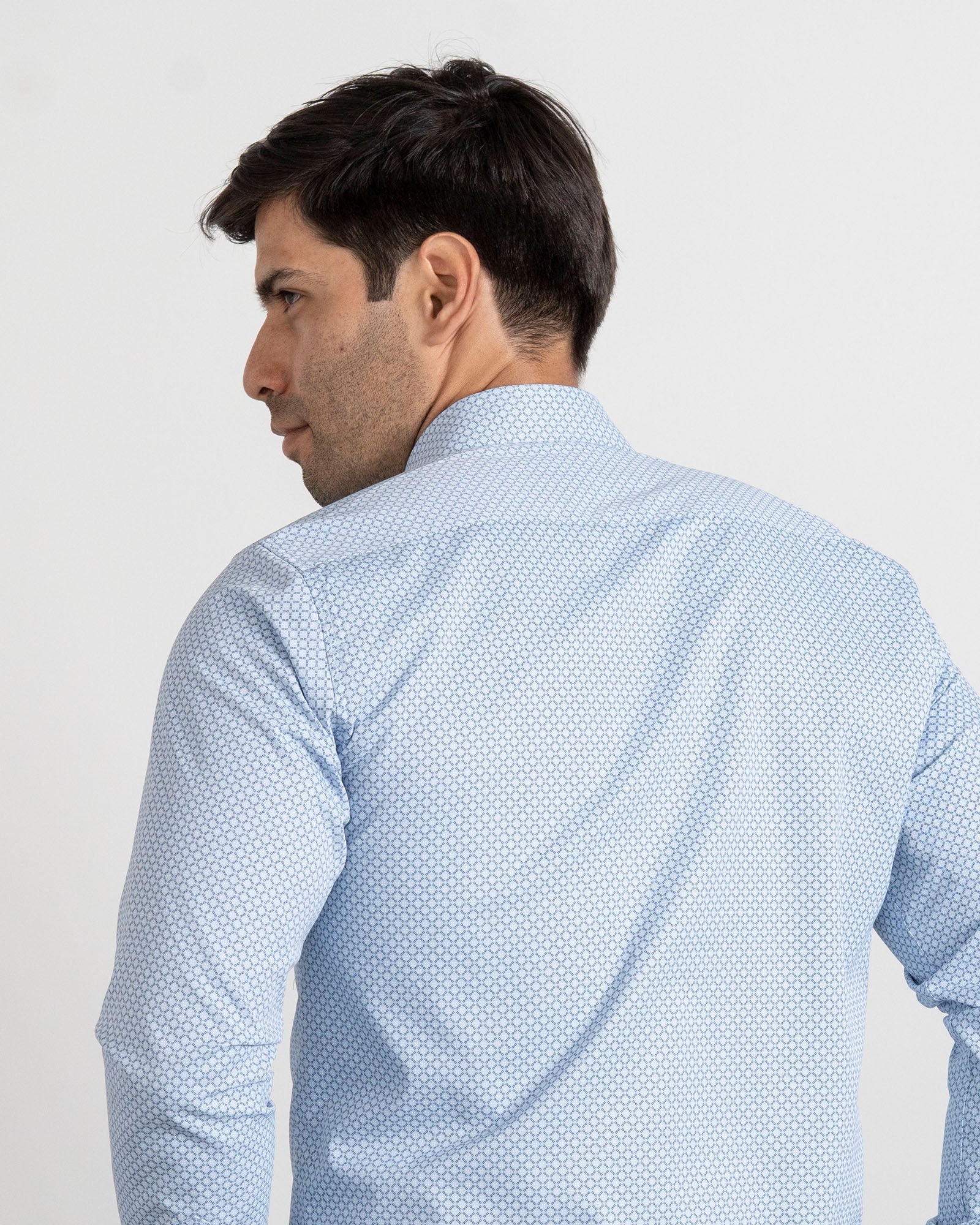 Camisa Print Rombos Azul Clara - Image 5