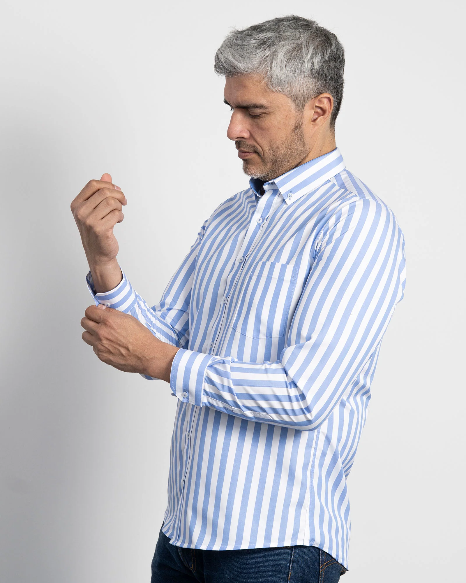 Camisa Rayas Azul Clara - Image 3