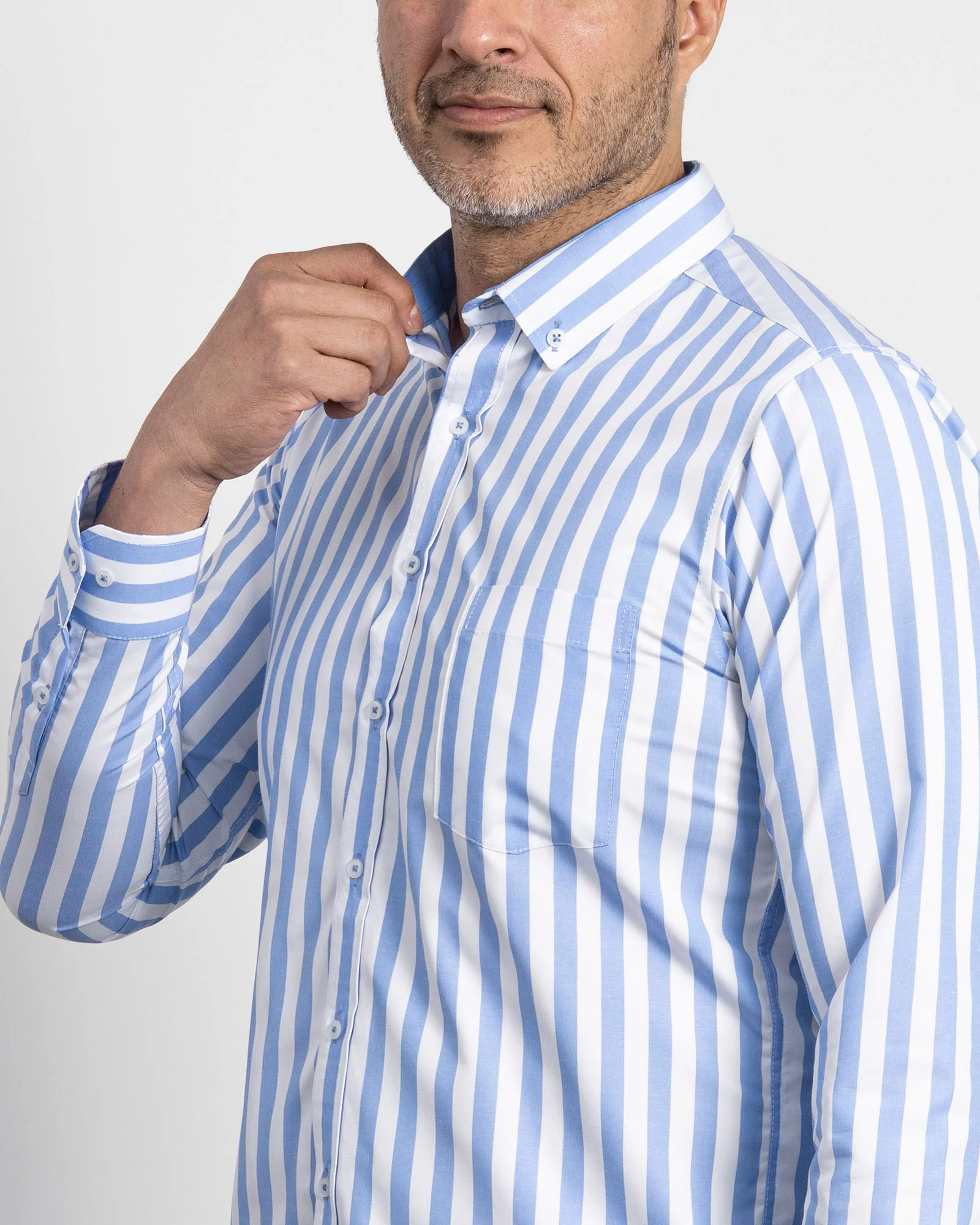 Camisa Rayas Azul Clara - Image 5