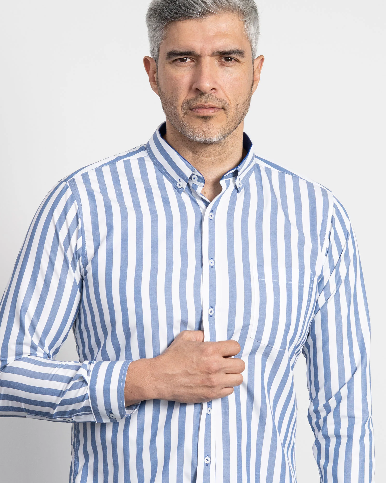 Camisa Rayas Azul Oscura - Image 7