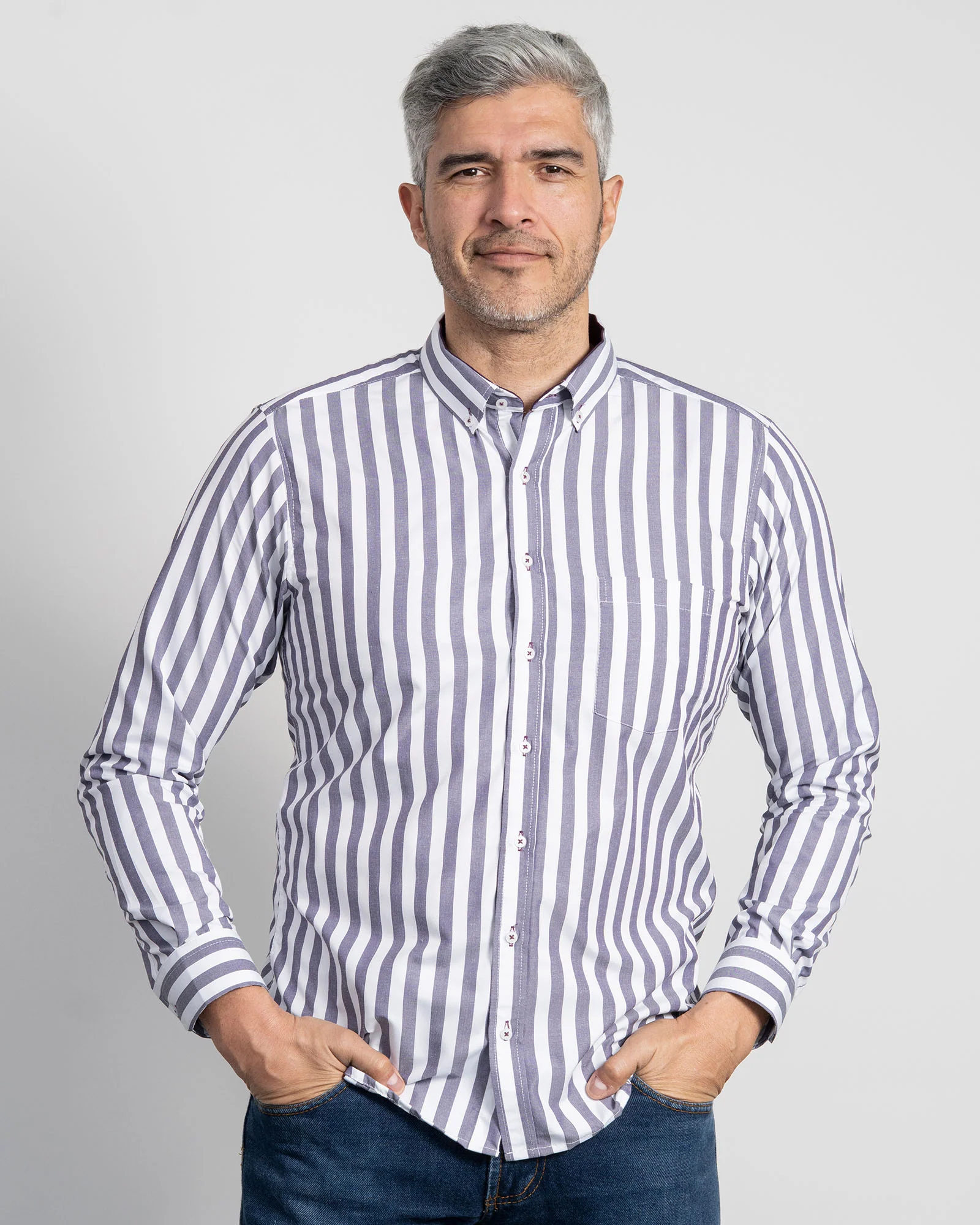 Camisa Rayas Morada - Image 3