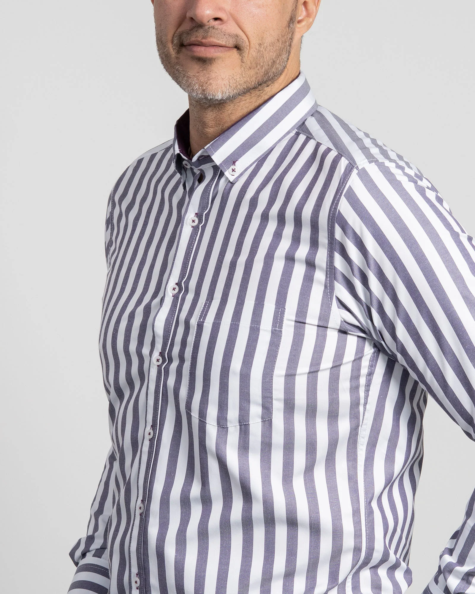 Camisa Rayas Morada - Image 4