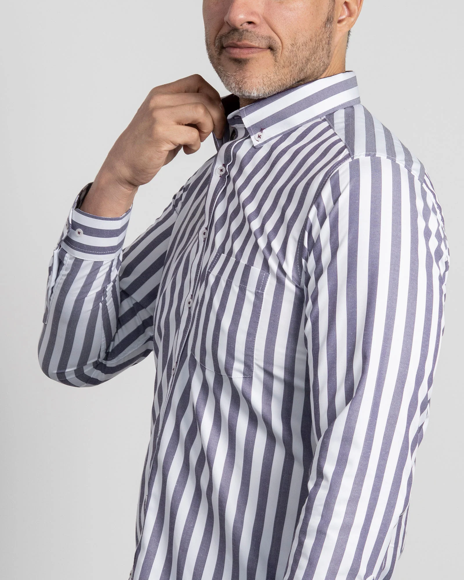 Camisa Rayas Morada - Image 5