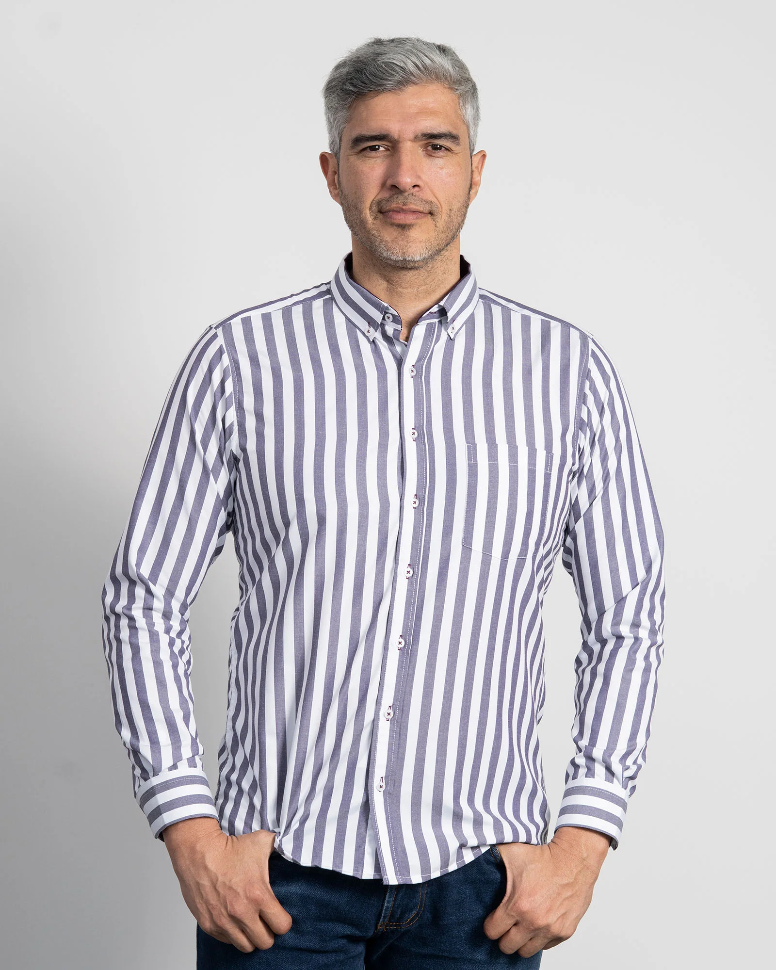 Camisa Rayas Morada - Image 7