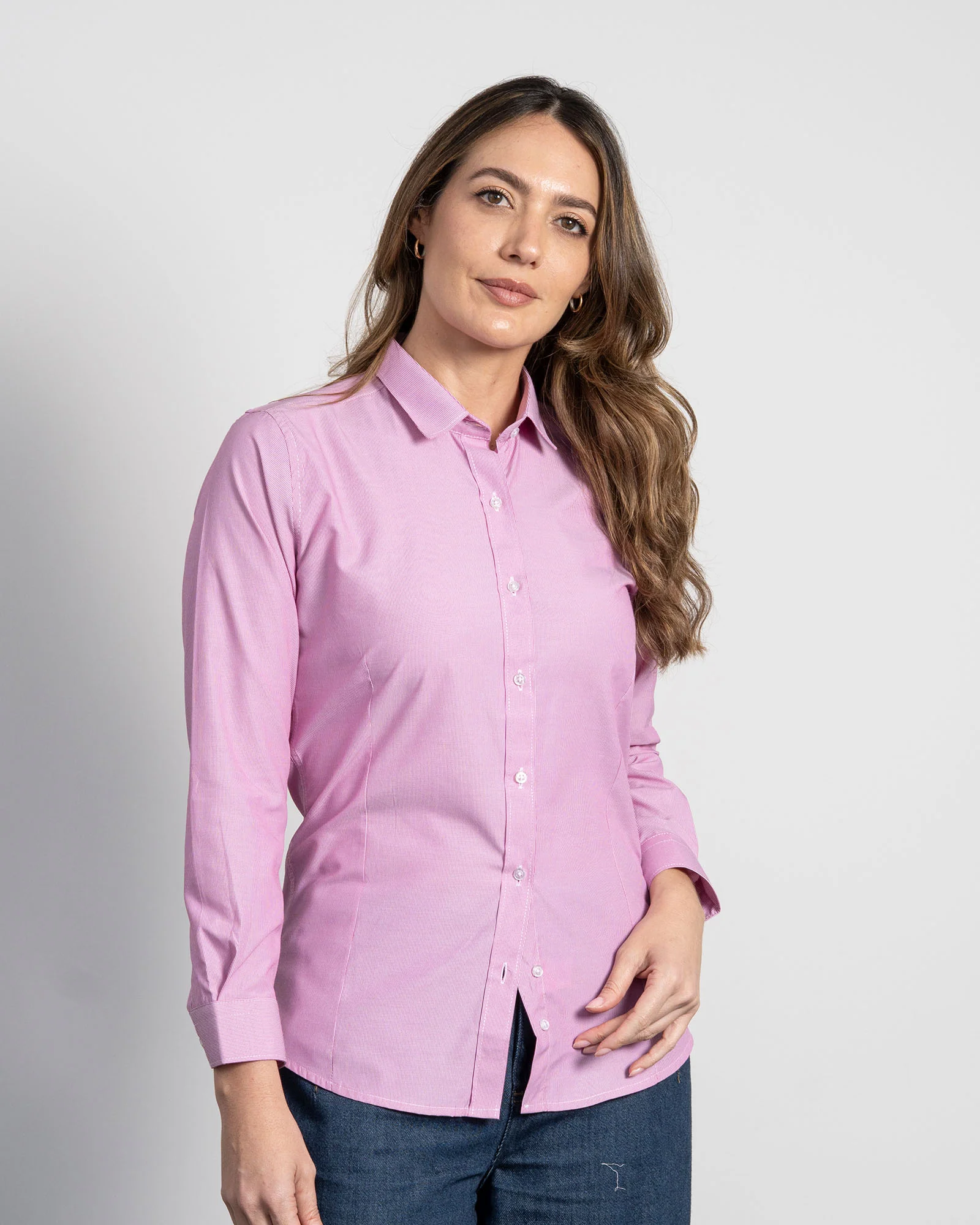 Camisa Rayas Púrpura Mujer - Image 3