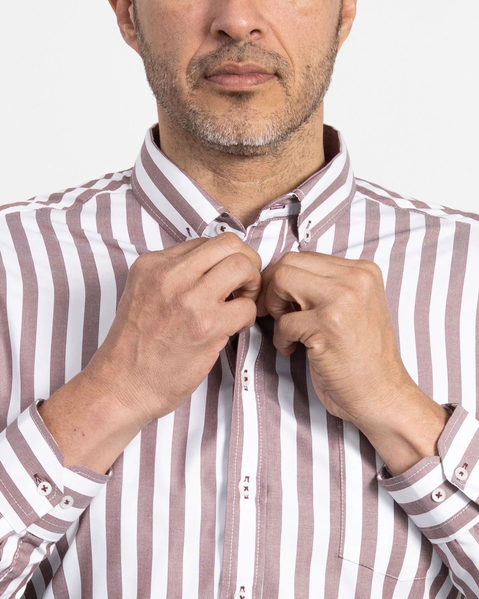 Camisa Rayas Vino Tinto - Image 6