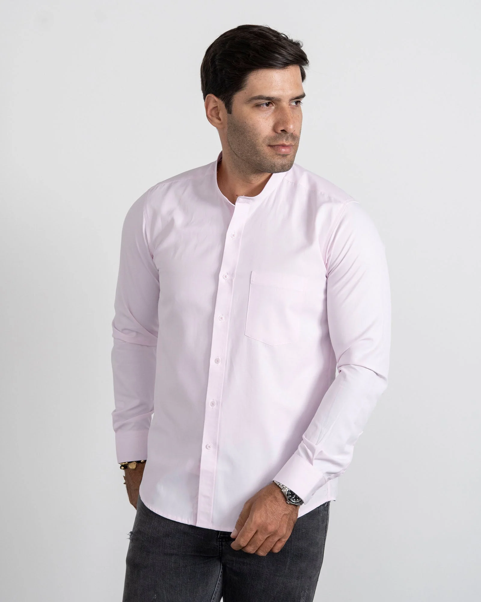 Camisa Rosada Cuello Mao - Image 4