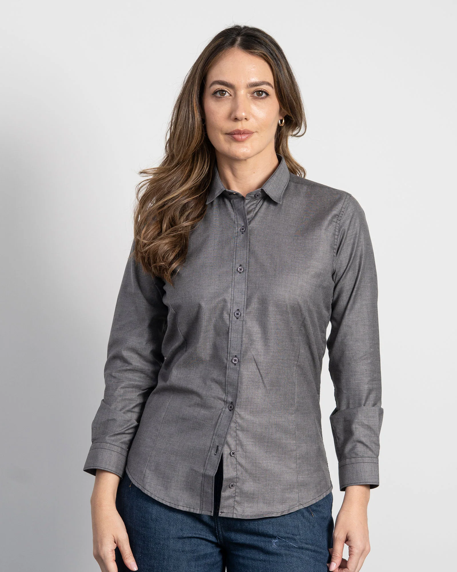Camisa Solo Fondo Gris Oscura Mujer - Image 3