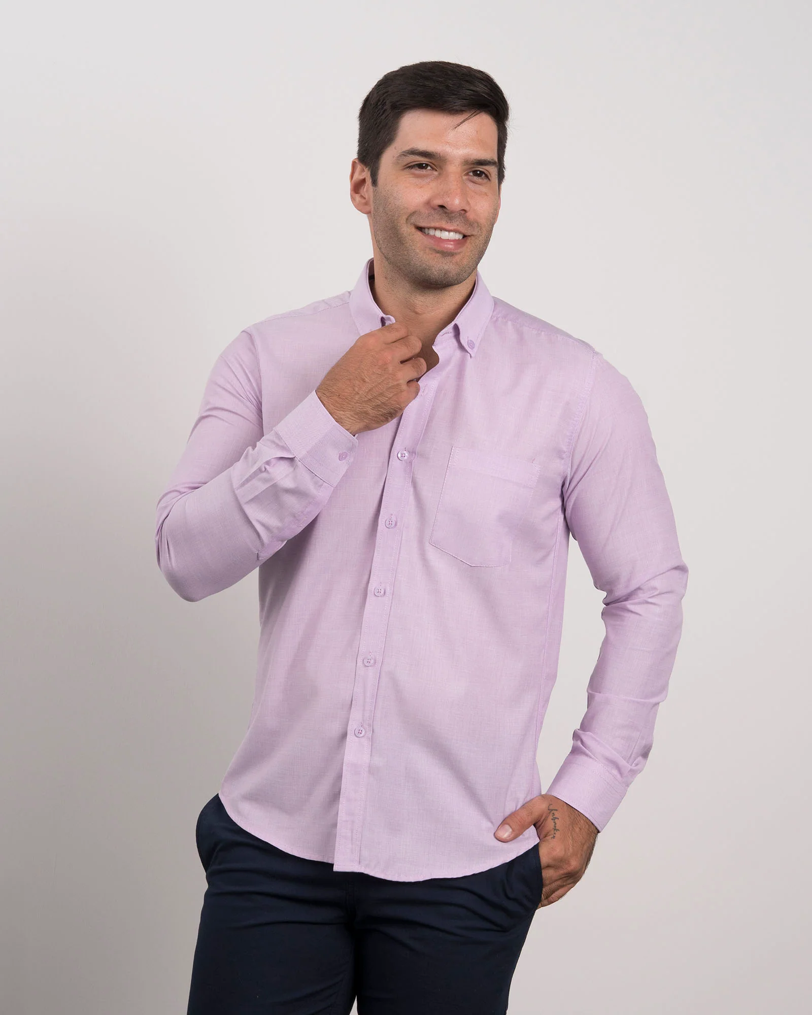 Camisa Textura Rosada Clara - Image 2