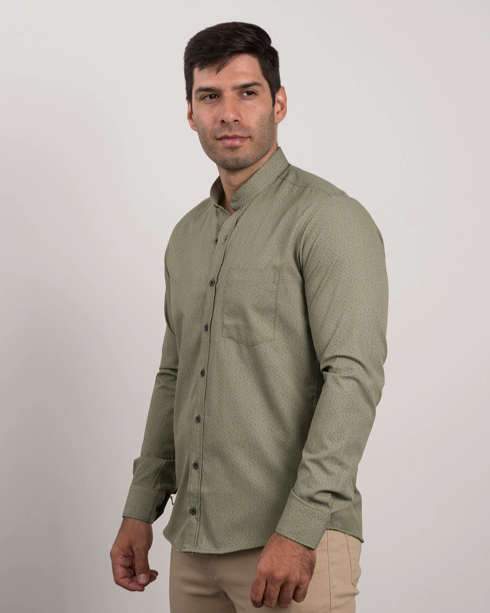 Camisa Verde Print Cuello Mao - Image 3