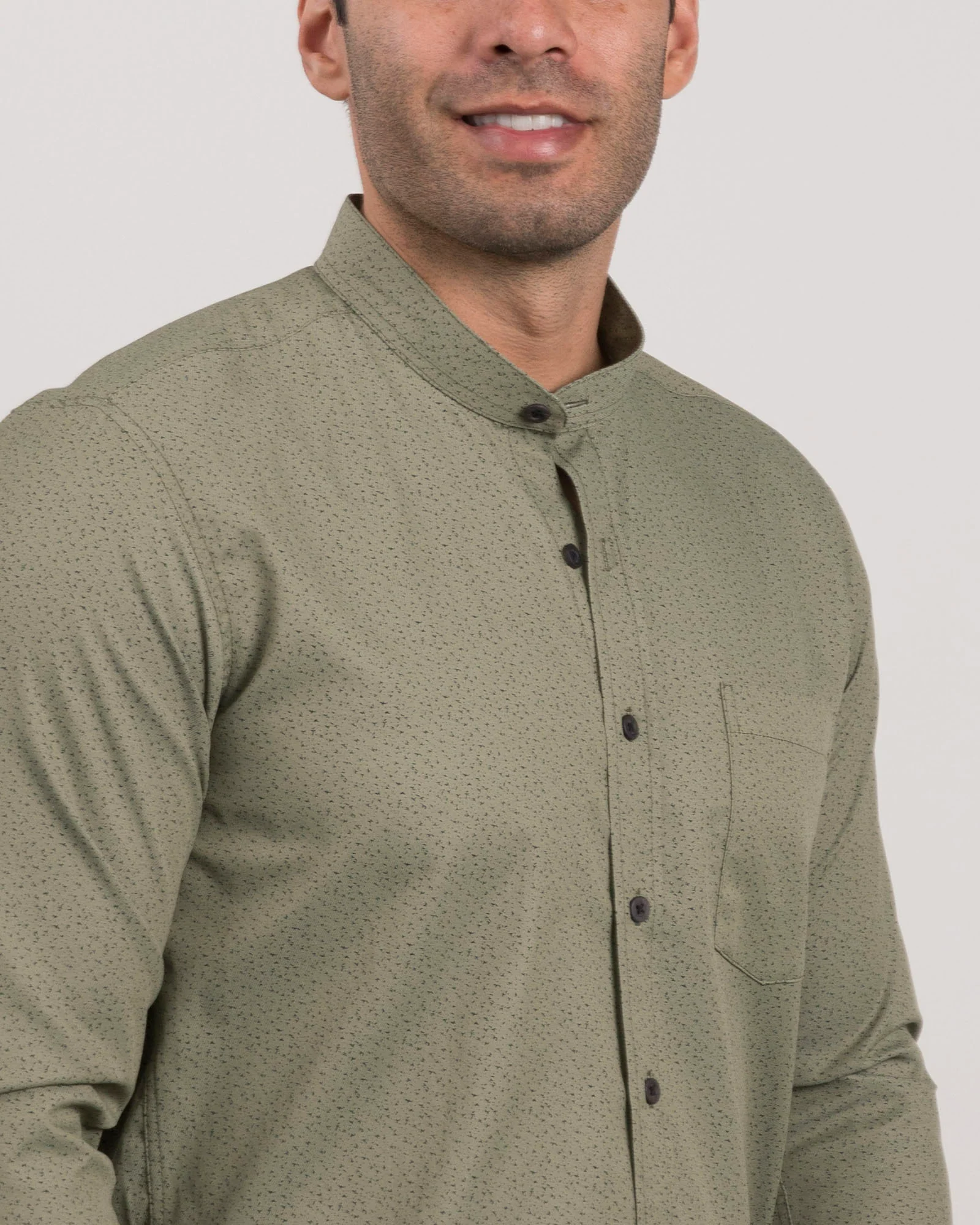 Camisa Verde Print Cuello Mao - Image 4