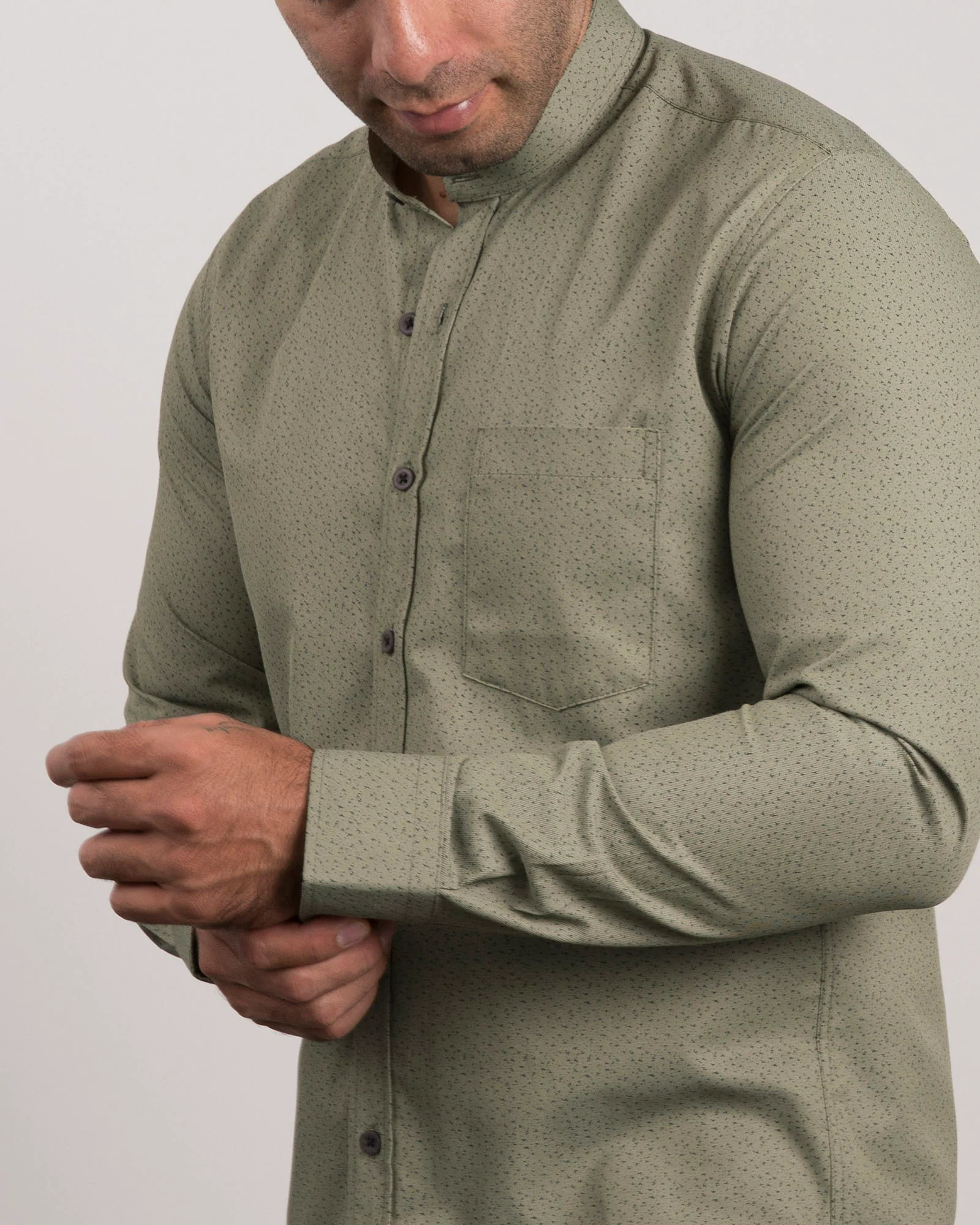 Camisa Verde Print Cuello Mao - Image 5