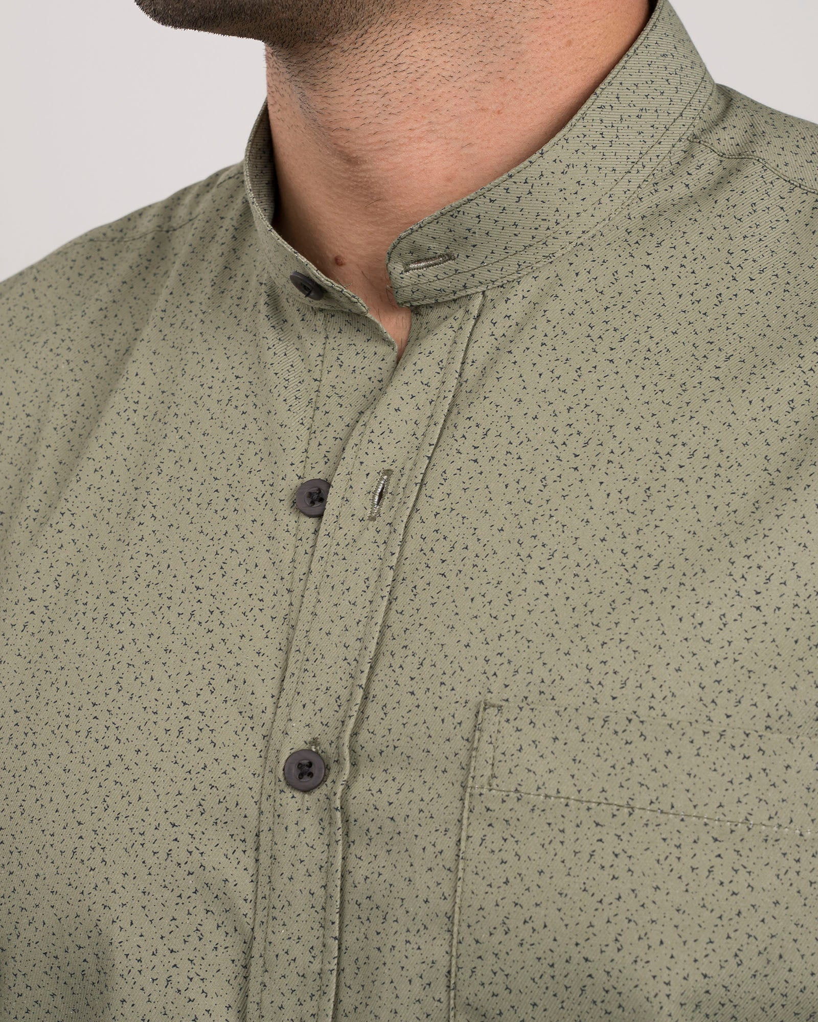 Camisa Verde Print Cuello Mao - Image 6